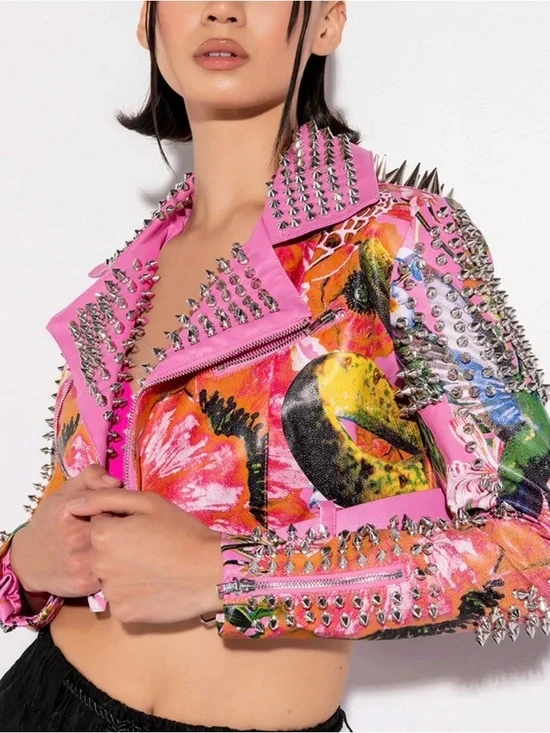 Azalea Wang Spring Fever Floral Moto Jacket NWT Size Large - Picture 8 of 11